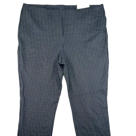 Chicos So Slimming Juliet Straight Leg Pinstripe Pants 16P Black & White - Picture 2 of 16
